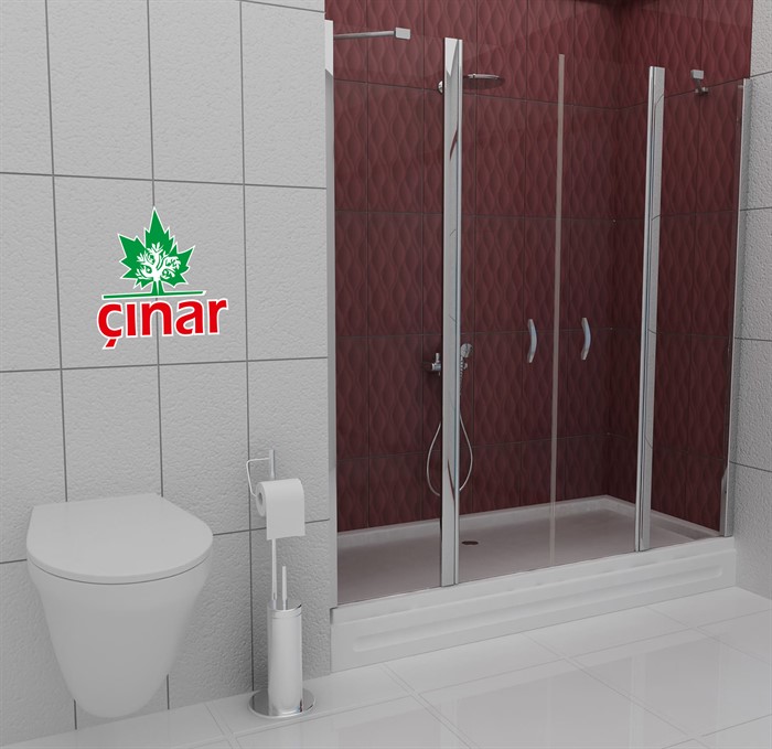 Boydan Menteşeli İki Duvar Arası Düz Duşakabin