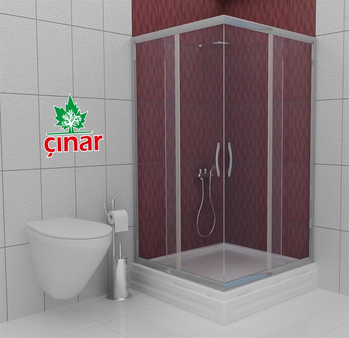 Kare Duş Teknesi Cam Duşakabin